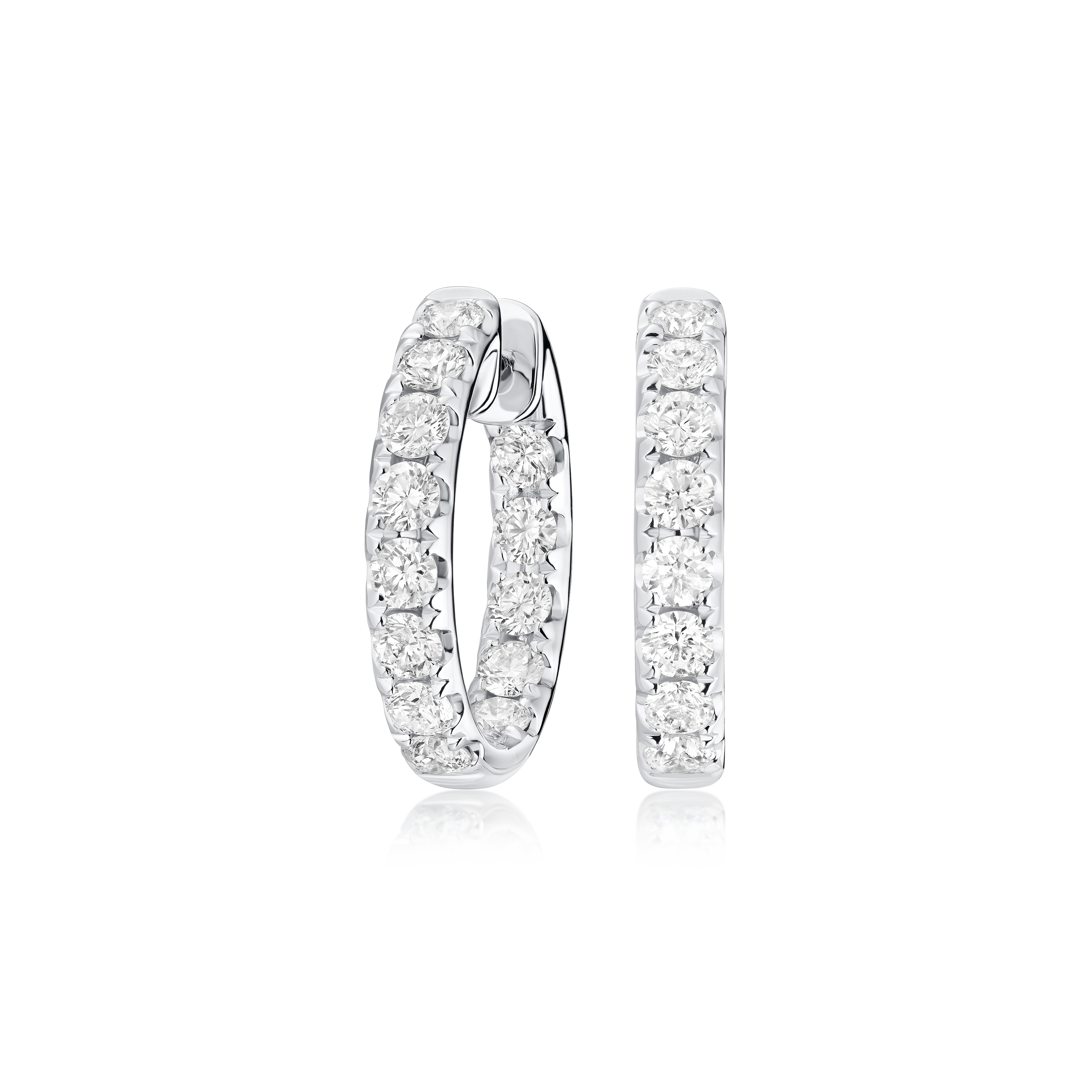 2.10cts Diamond Set Hoop Earrings