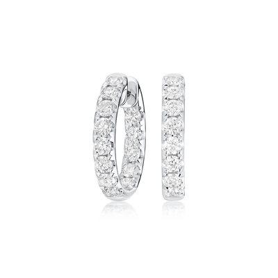 2.10cts Diamond Set Hoop Earrings