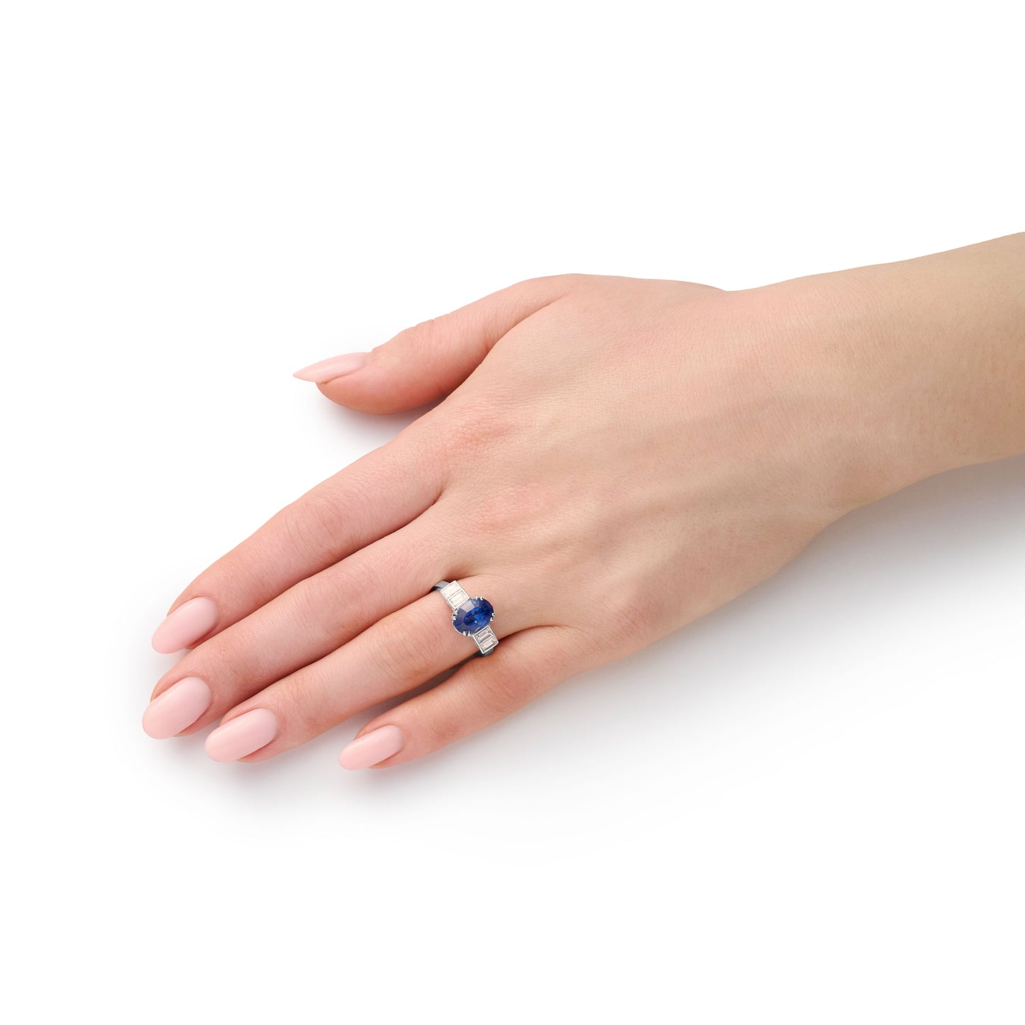 4.32ct Sapphire and Diamond Five Stone Ring