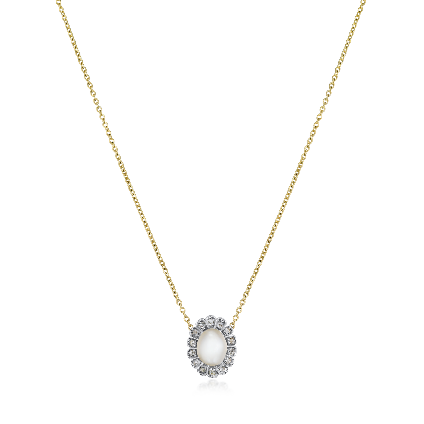 Pearl and Diamond Cluster Pendant