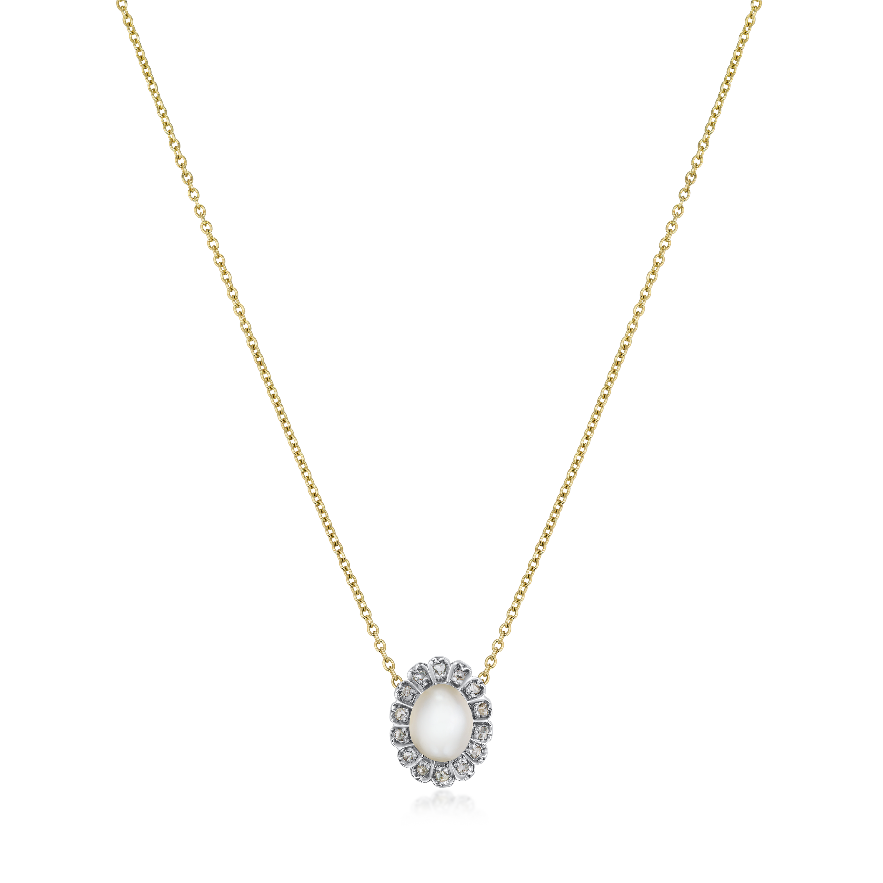 Pearl and Diamond Cluster Pendant