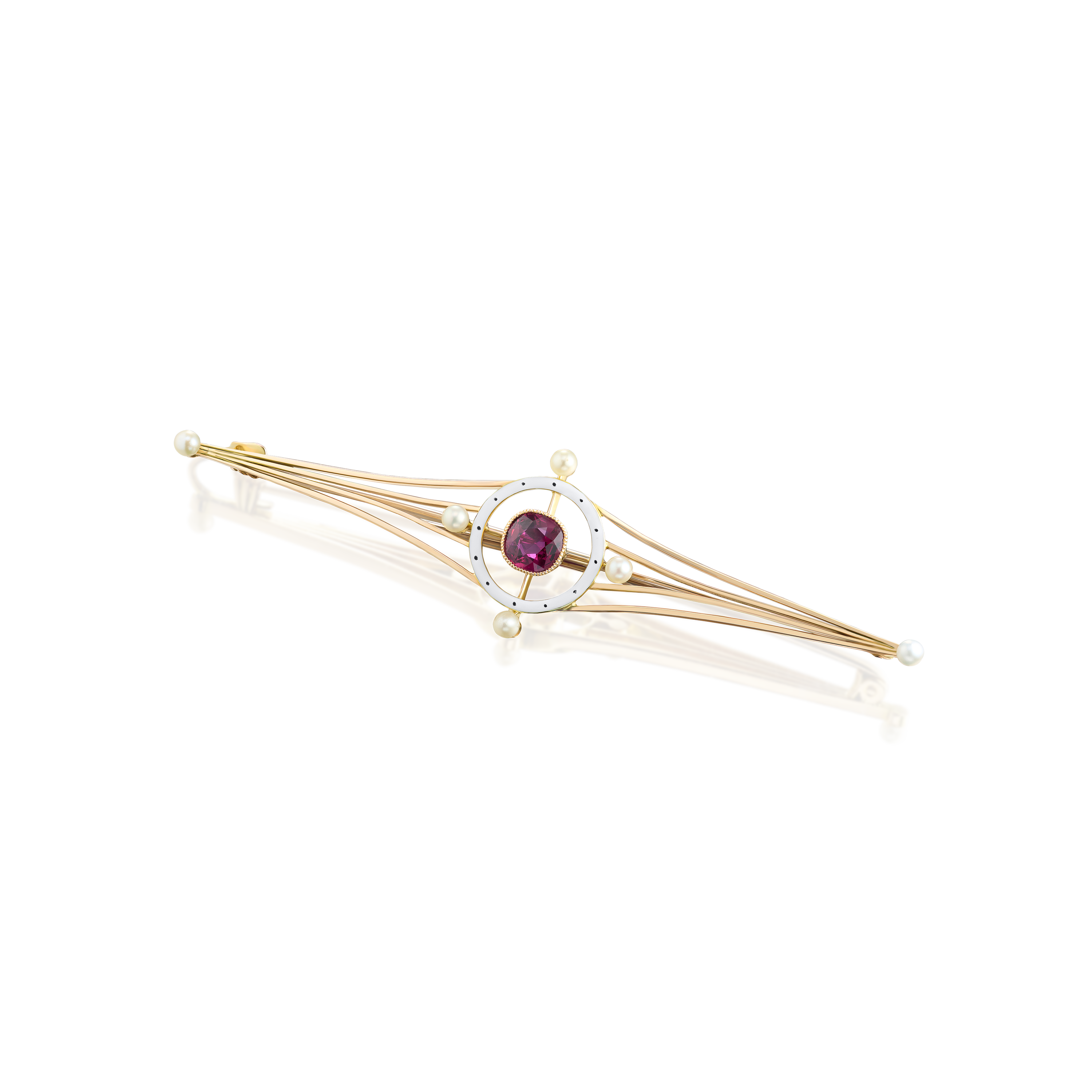 Ruby and Pearl Brooch