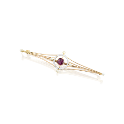 Ruby and Pearl Brooch