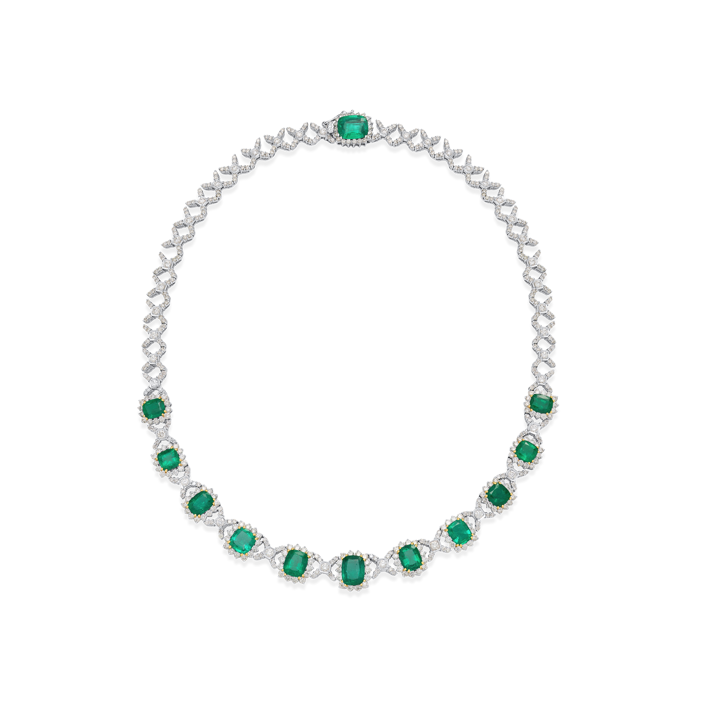 Art Deco Emerald and Diamond Necklet
