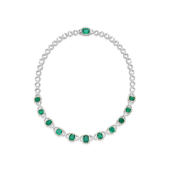 Art Deco Emerald and Diamond Necklet