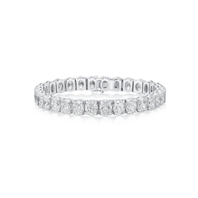 21.06cts Oval Cut Diamond Line Bracelet in Platinum