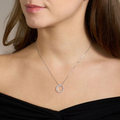 0.40ct Diamond Set Circle Pendant