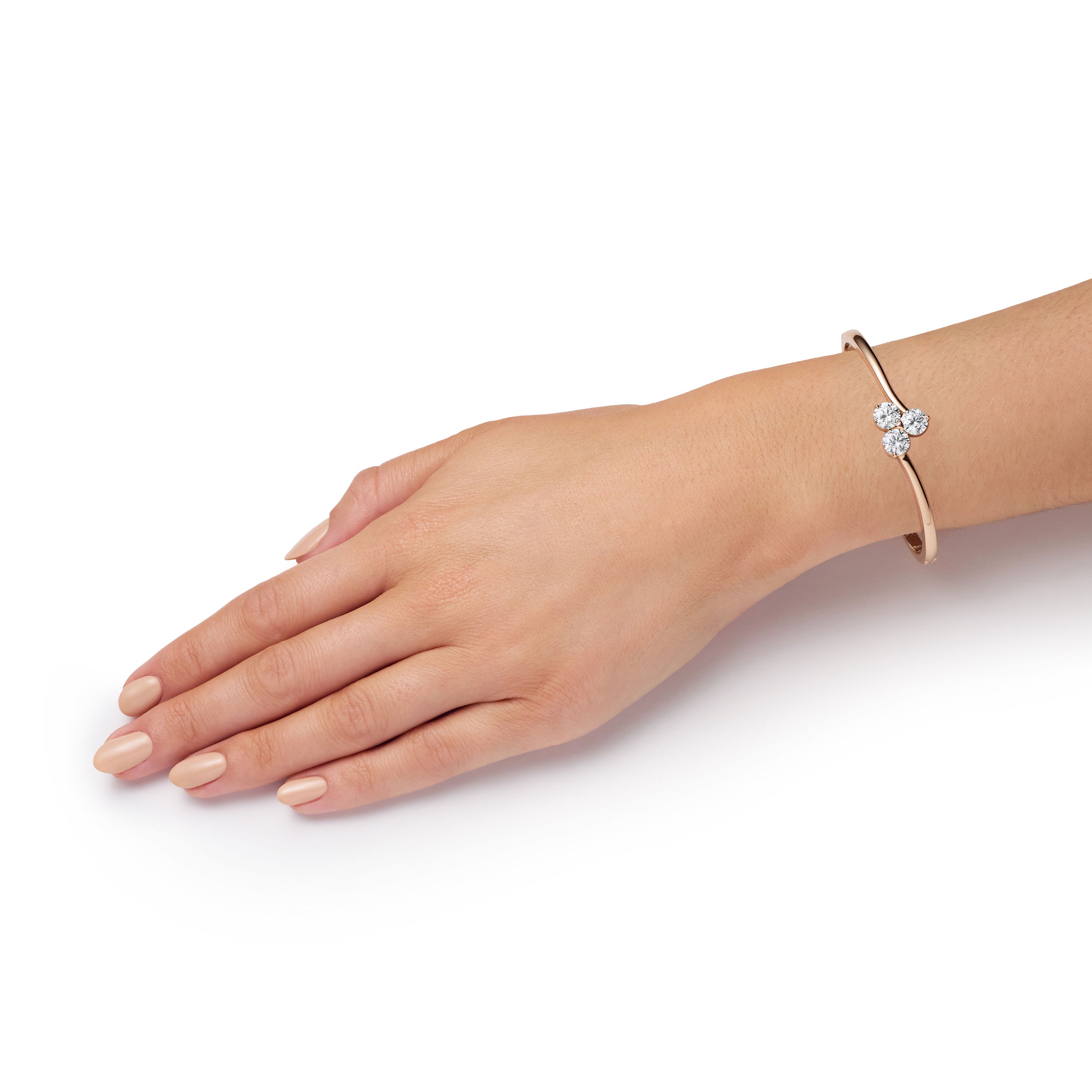 Trefoil Collection 3.00cts Diamond 18ct Rose Gold Bangle