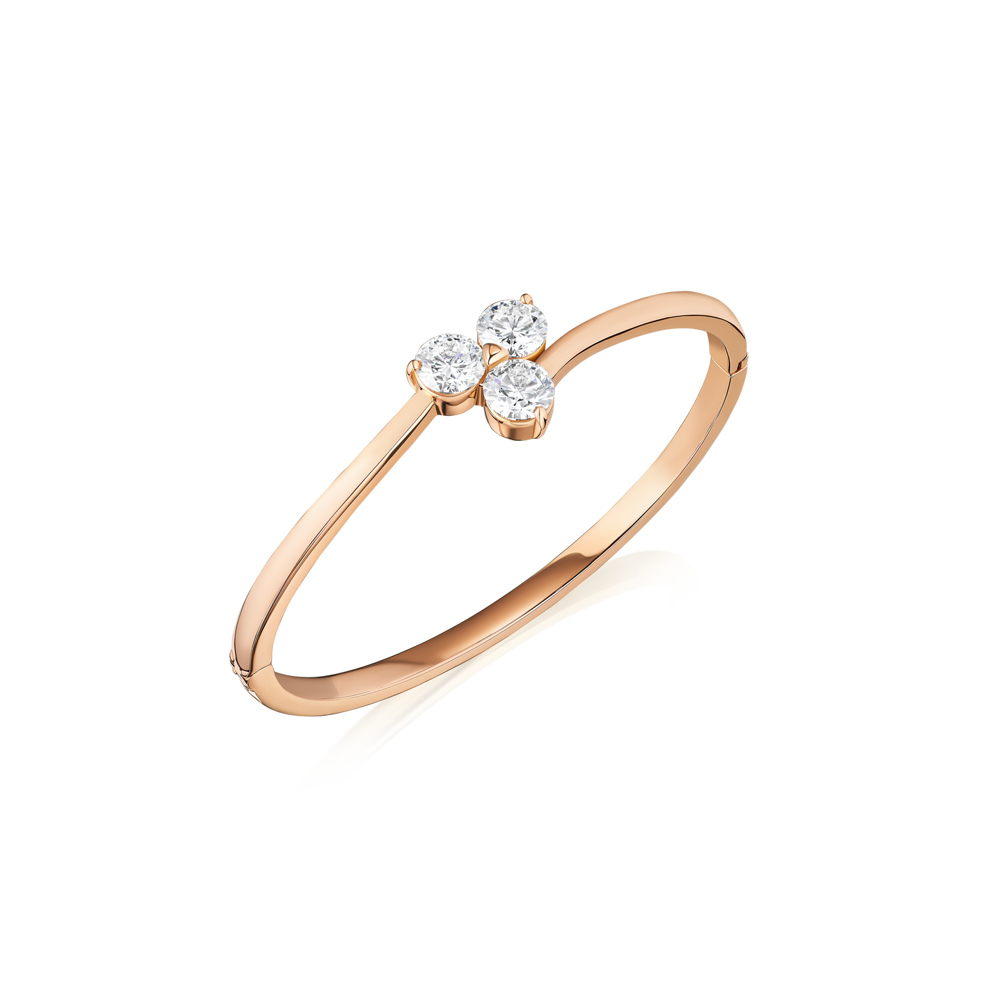 Trefoil Collection 3.00cts Diamond 18ct Rose Gold Bangle