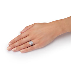 1.51cts Oval Diamond Cluster Ring