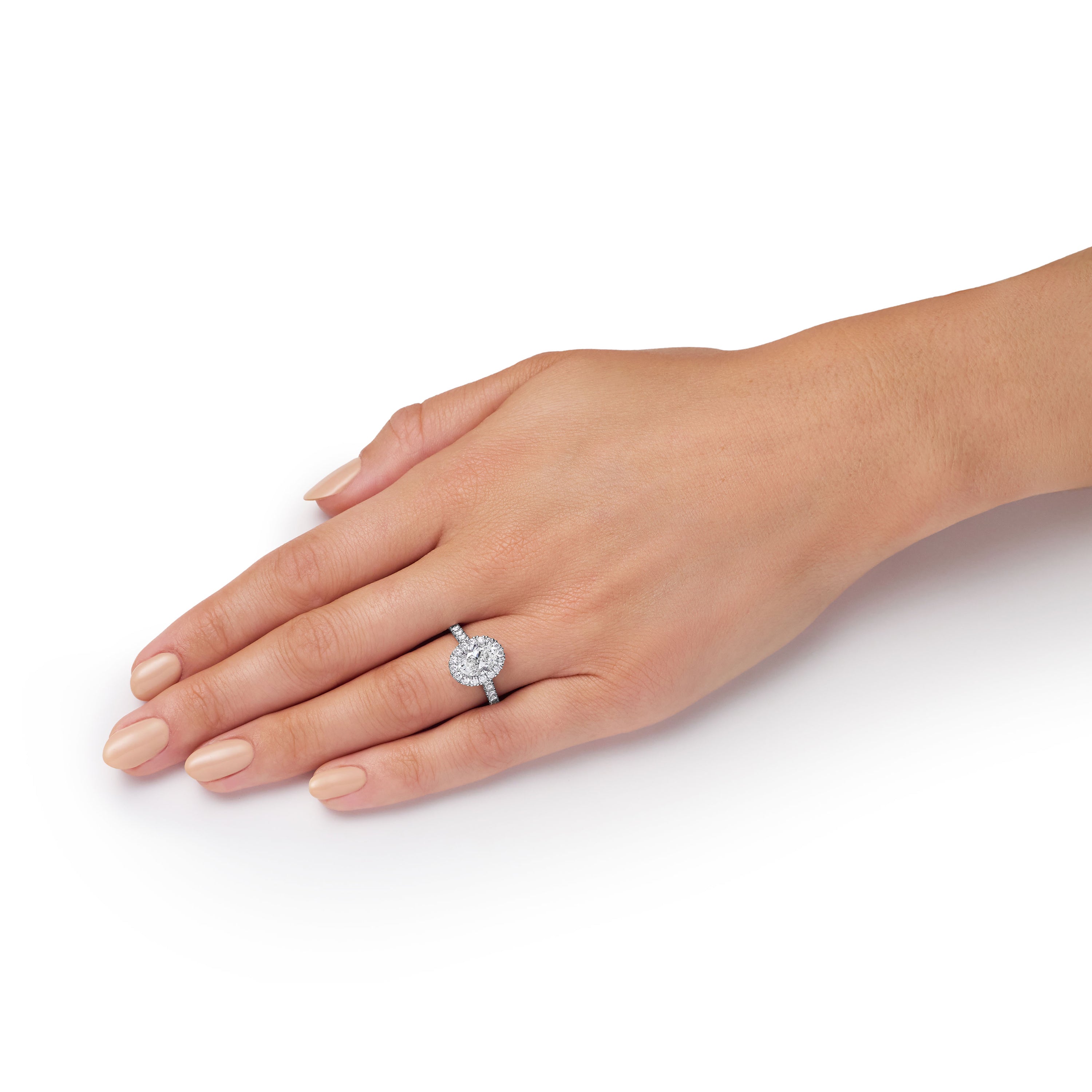 1.51cts Oval Diamond Cluster Ring