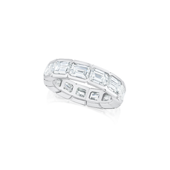 6.81cts Emerald Cut Diamond Full Eternity Ring