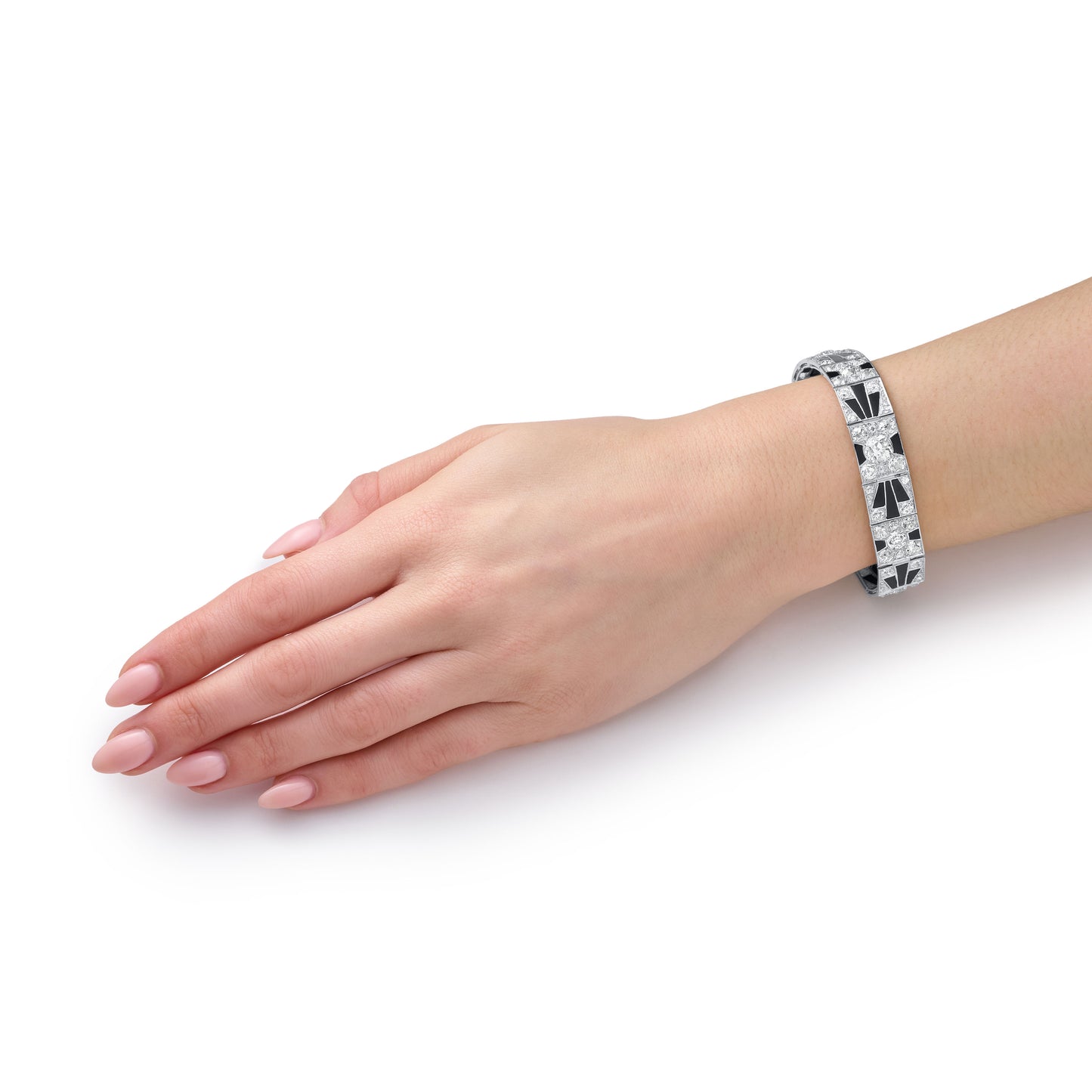 Art Deco Onyx and Diamond Bracelet