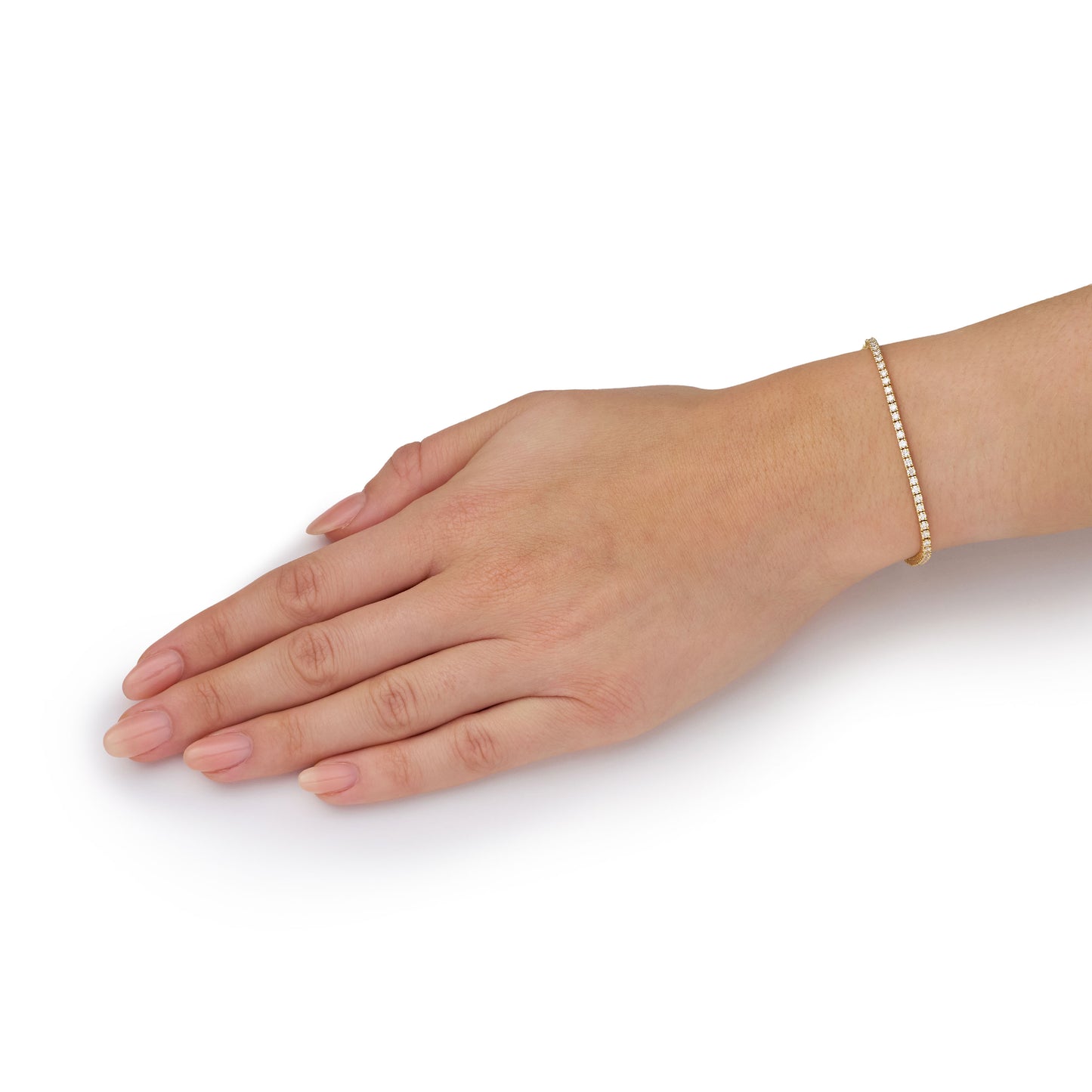 2.28cts Diamond Line 18ct Yellow Gold Bracelet