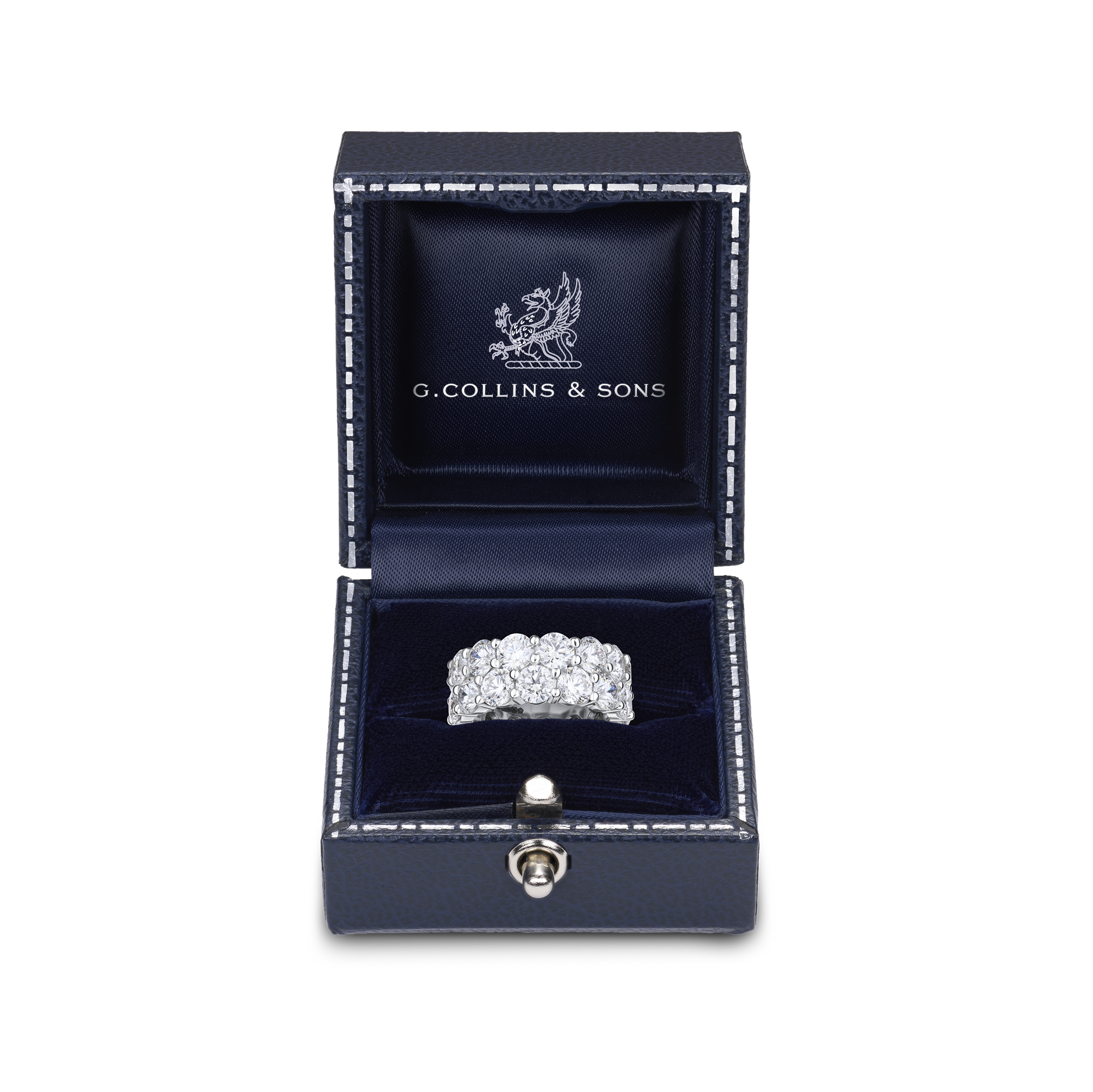 11.43cts Two Row Round Brilliant Cut Diamond Wave Ring