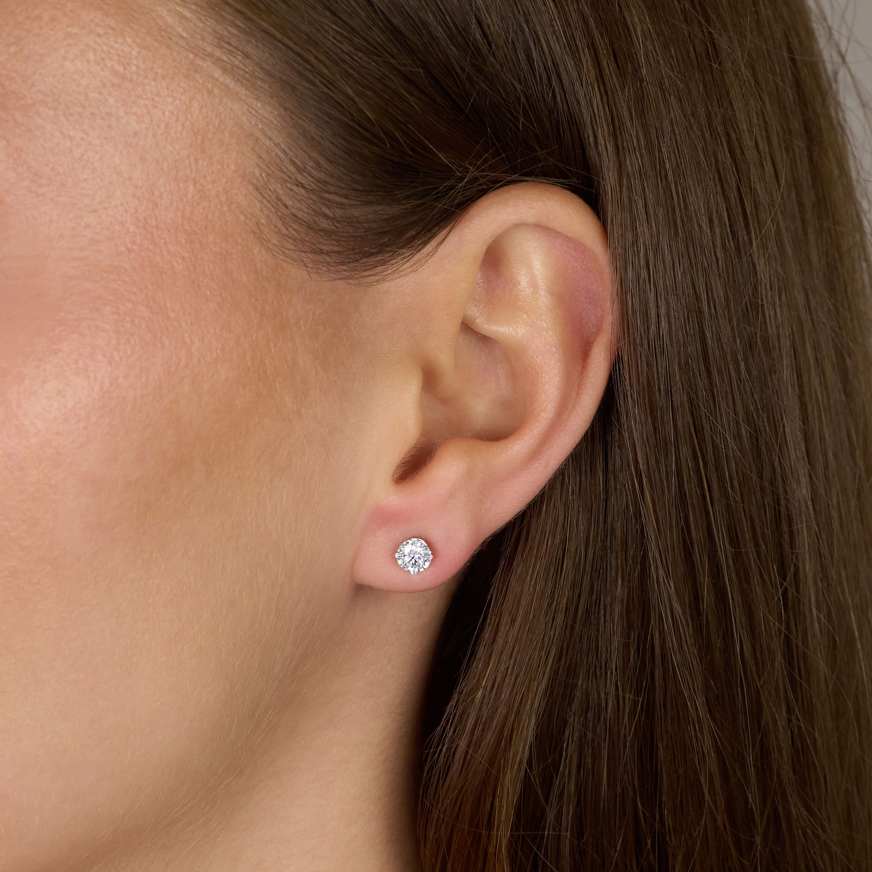 0.80ct Round Brilliant Cut Diamond Stud Earrings