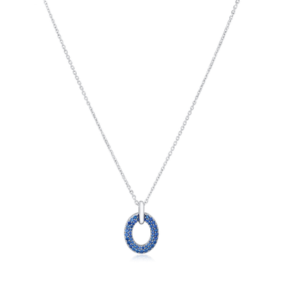 0.54ct Blue Sapphire Set Oval Pendant