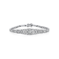 Edwardian Diamond Graduated Panel Section Bracelet