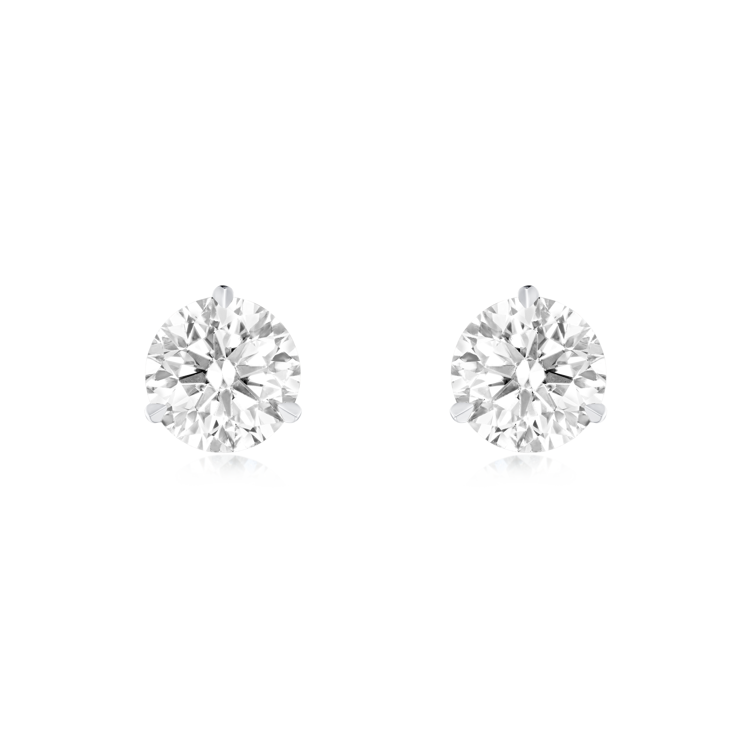 2.42cts Round Brilliant Cut Diamond Martini Set Stud Earrings