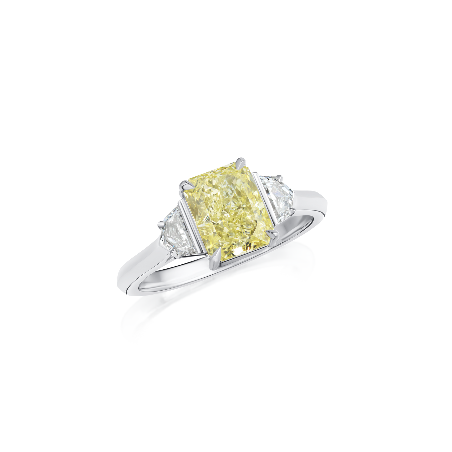 2.11cts Yellow and White Diamond Three Stone Ring