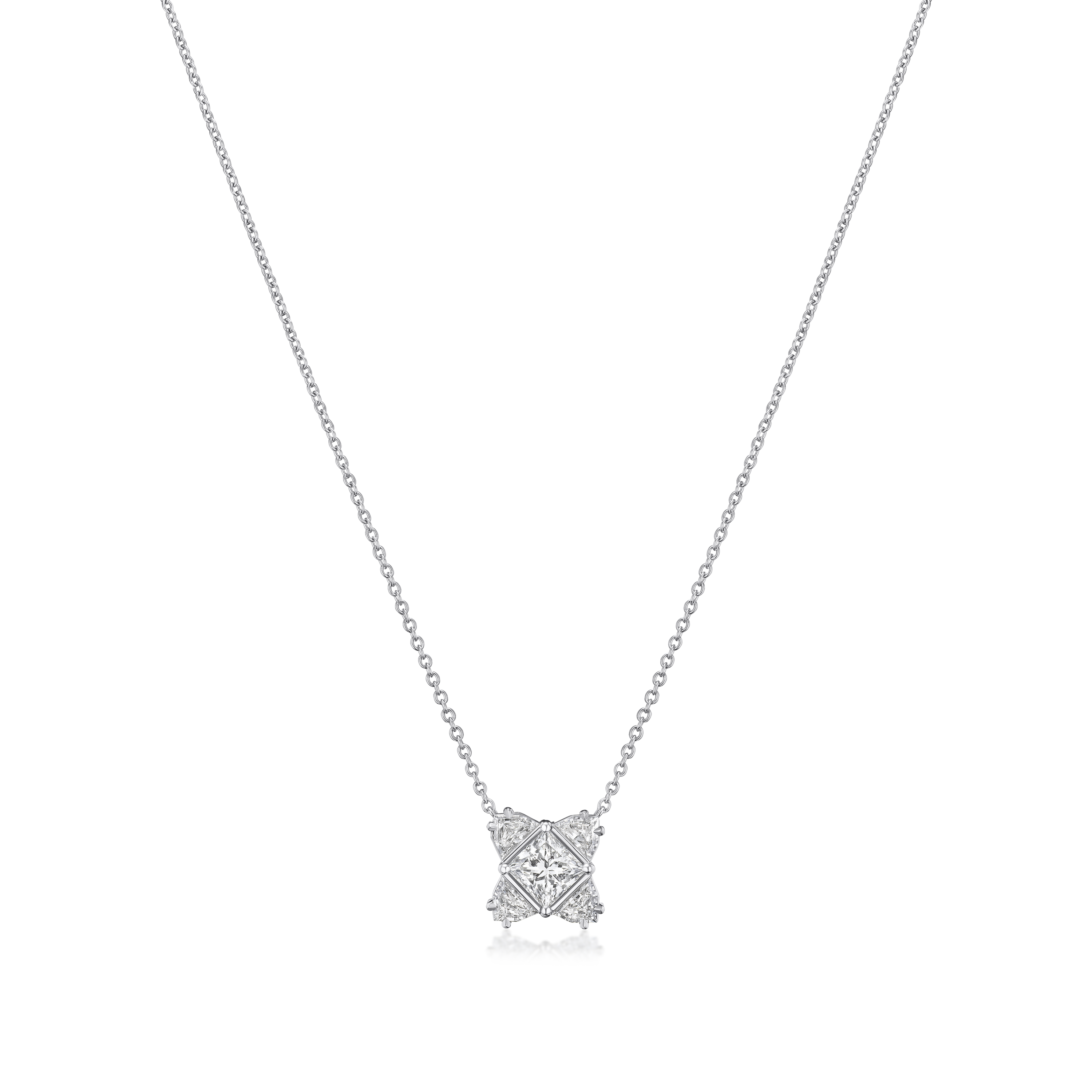 Princess Cut Diamond Cluster Pendant