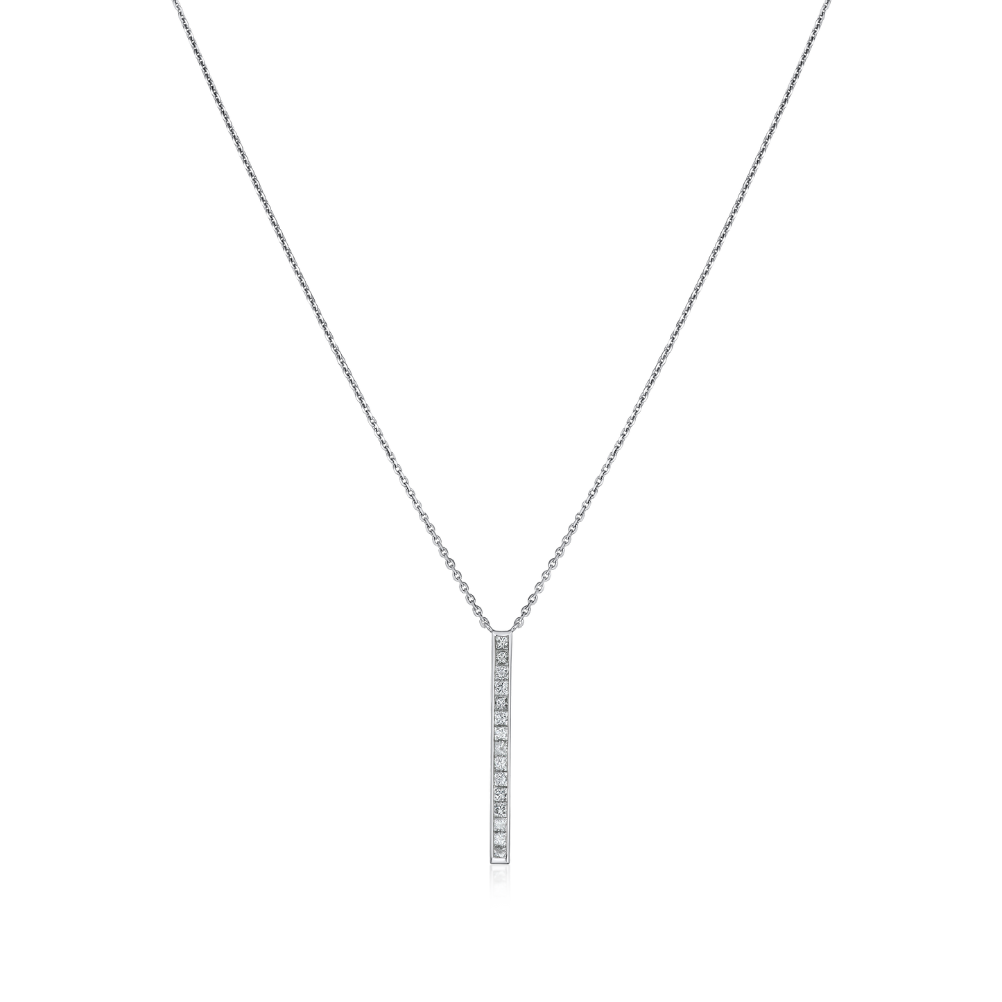 Skyline Collection Princess Cut Diamond Set Platinum Pendant
