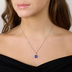 3.88cts Sapphire and Diamond Drop Pendant