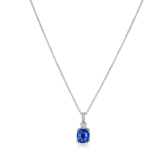 3.88cts Sapphire and Diamond Drop Pendant