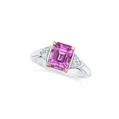 3.50cts Sapphire and Diamond Three Stone Ring