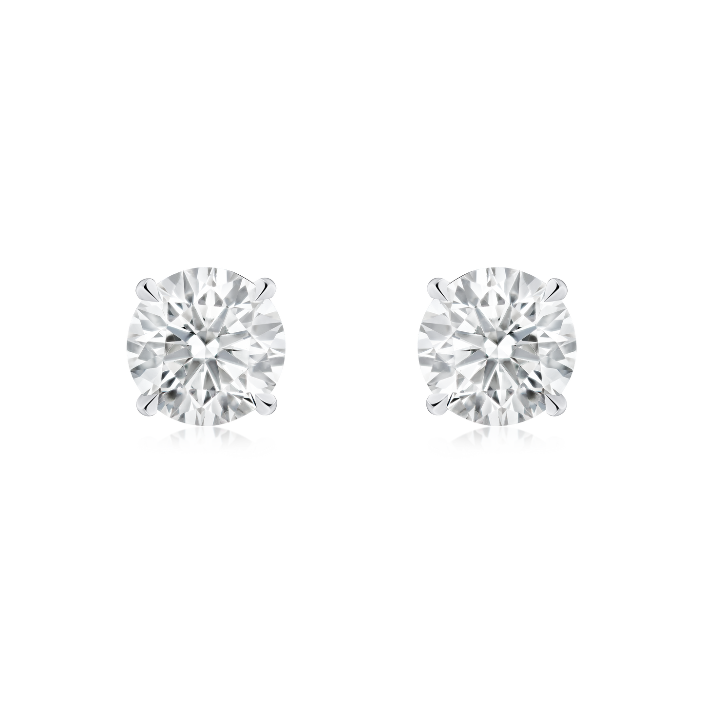 1.40cts Diamond Single Stone Stud Earrings