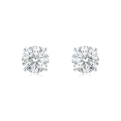 1.40cts Diamond Single Stone Stud Earrings