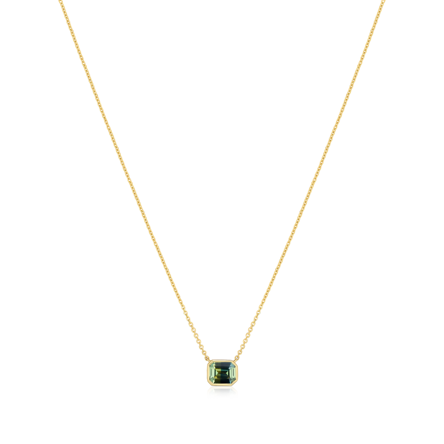 0.73ct Bi-Colour Yellowish Green-Blue Sapphire Pendant