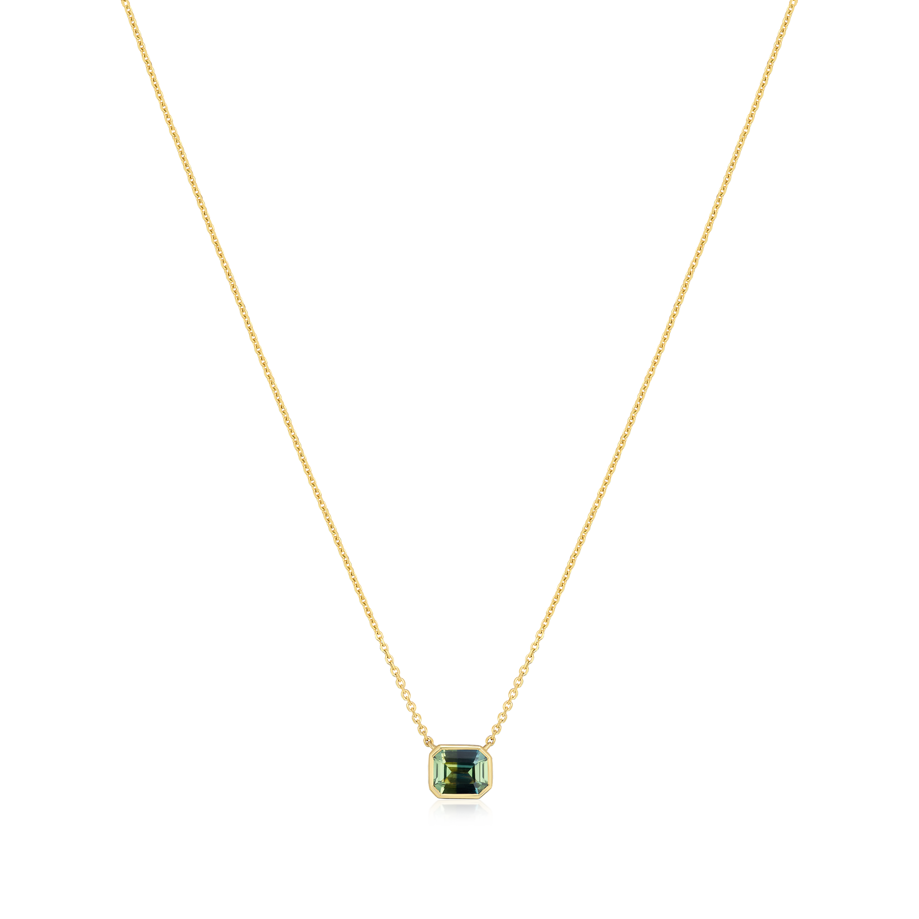 0.73ct Bi-Colour Yellowish Green-Blue Sapphire Pendant