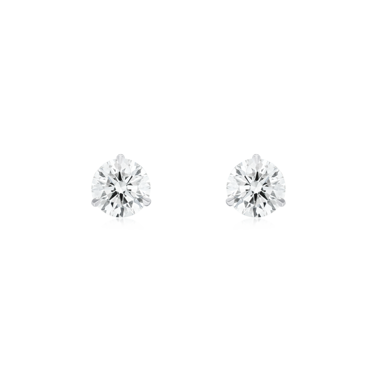1.05cts Round Brilliant Cut Diamond Stud Earrings