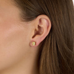 2.16cts Radiant Cut Natural Fancy Yellow Diamond Stud Earrings