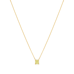 1.01cts Radiant Cut Natural Fancy Yellow Diamond Pendant