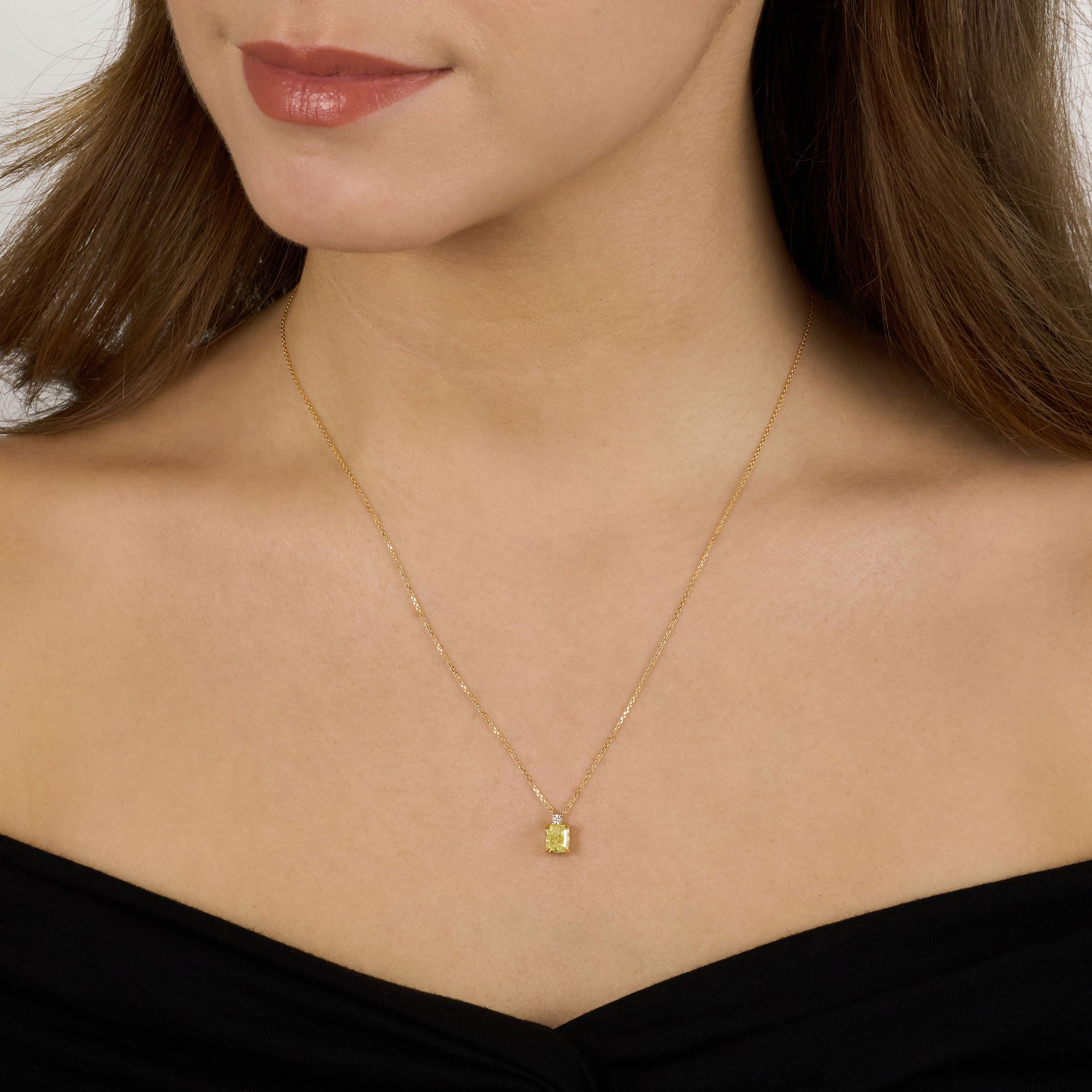 1.14cts Natural Fancy Yellow Diamond Drop Pendant