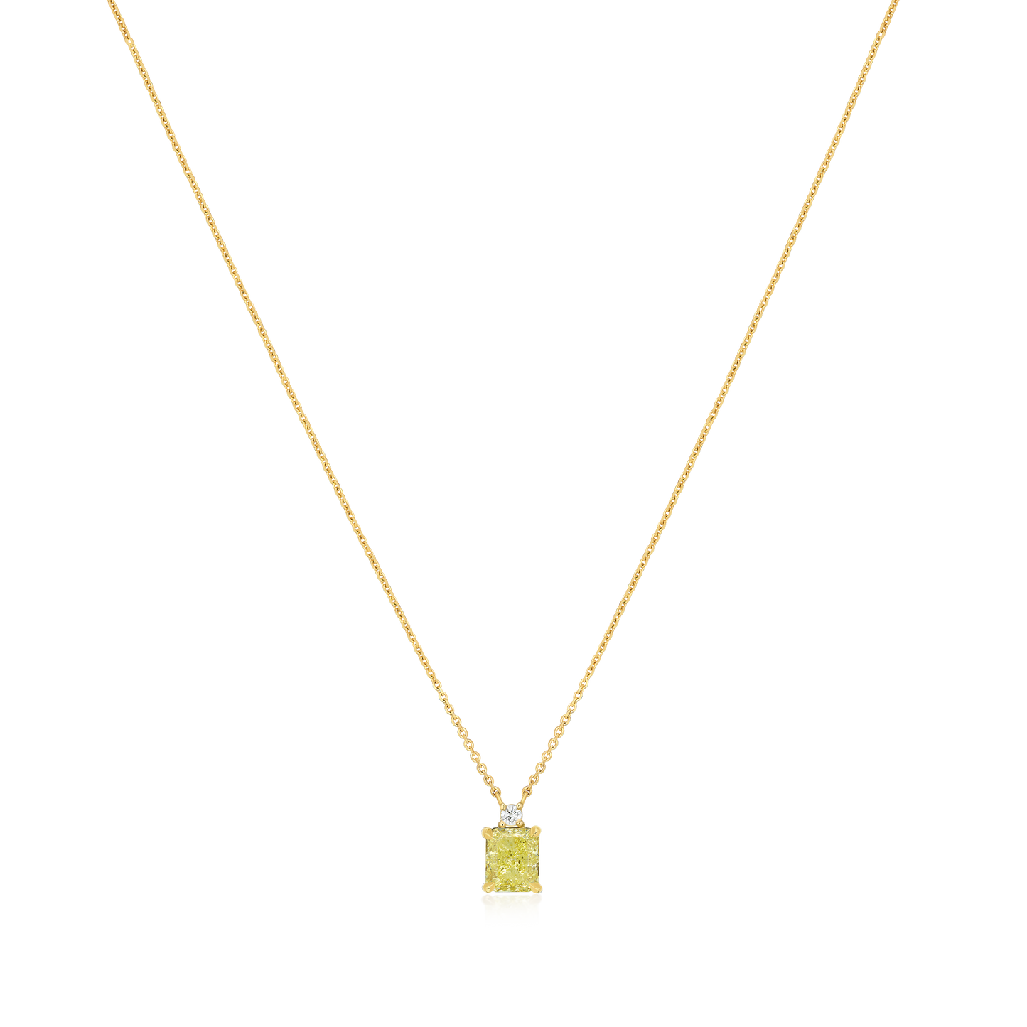 1.14cts Natural Fancy Yellow Diamond Drop Pendant
