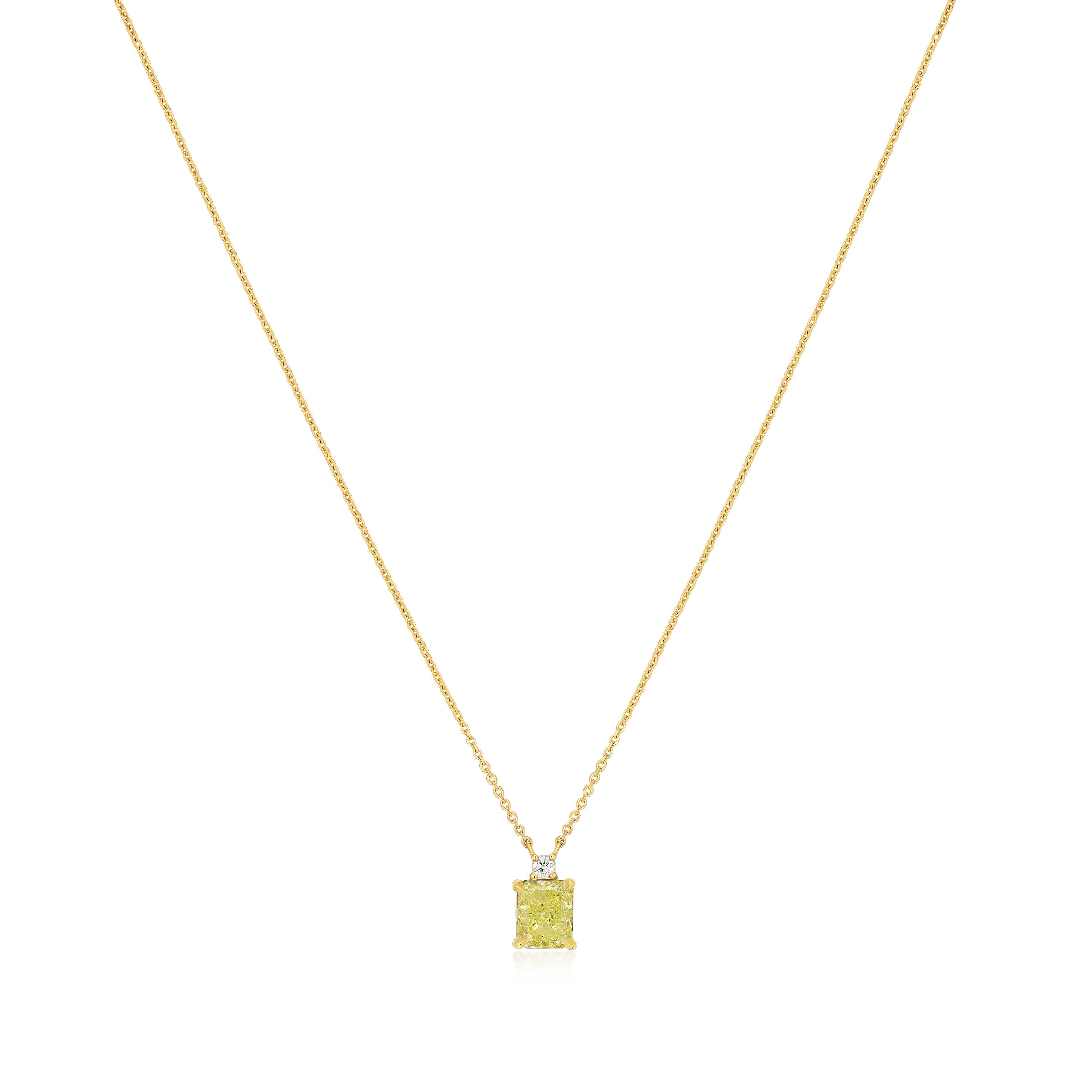 1.14cts Natural Fancy Yellow Diamond Drop Pendant