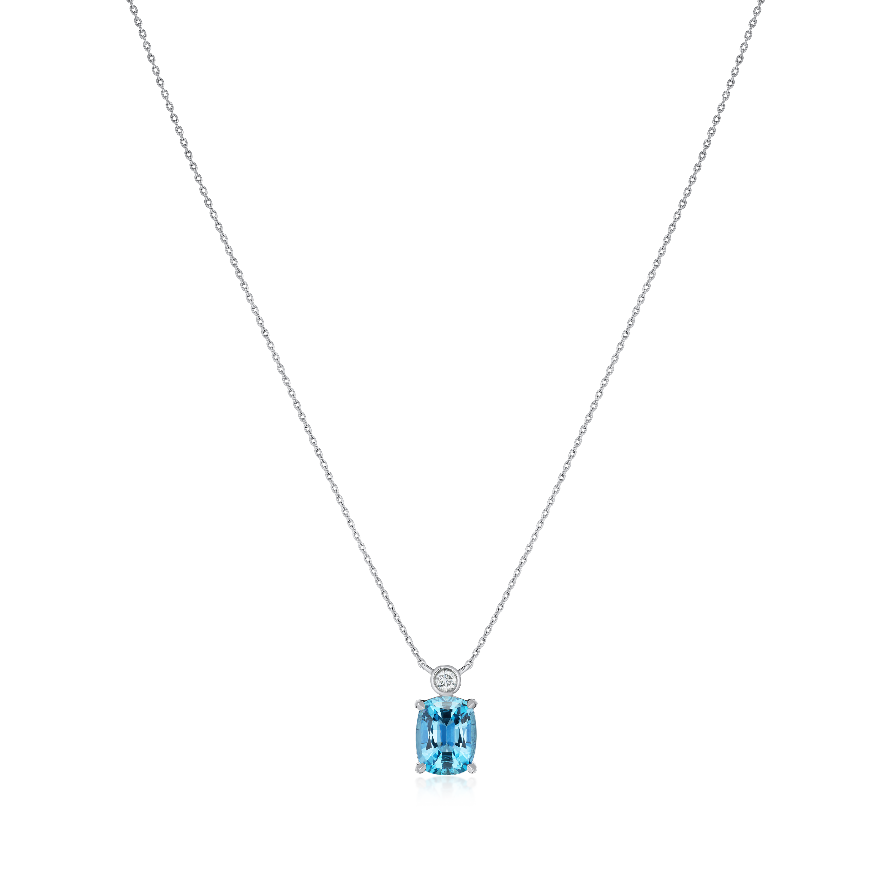 1.63cts Aquamarine and Diamond Pendant