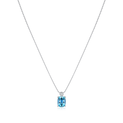 1.63cts Aquamarine and Diamond Pendant