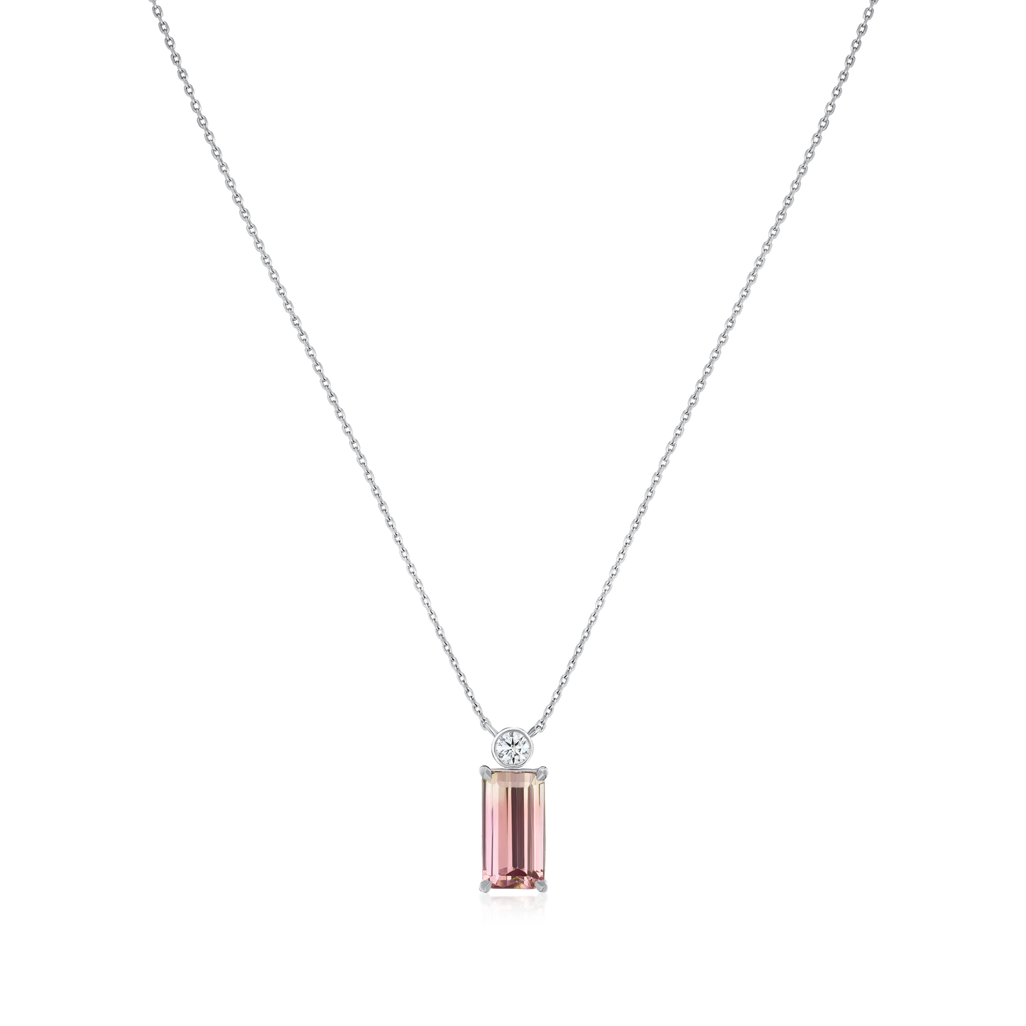 3.63cts Pink Tourmaline and Diamond Pendant