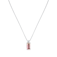 3.63cts Pink Tourmaline and Diamond Pendant