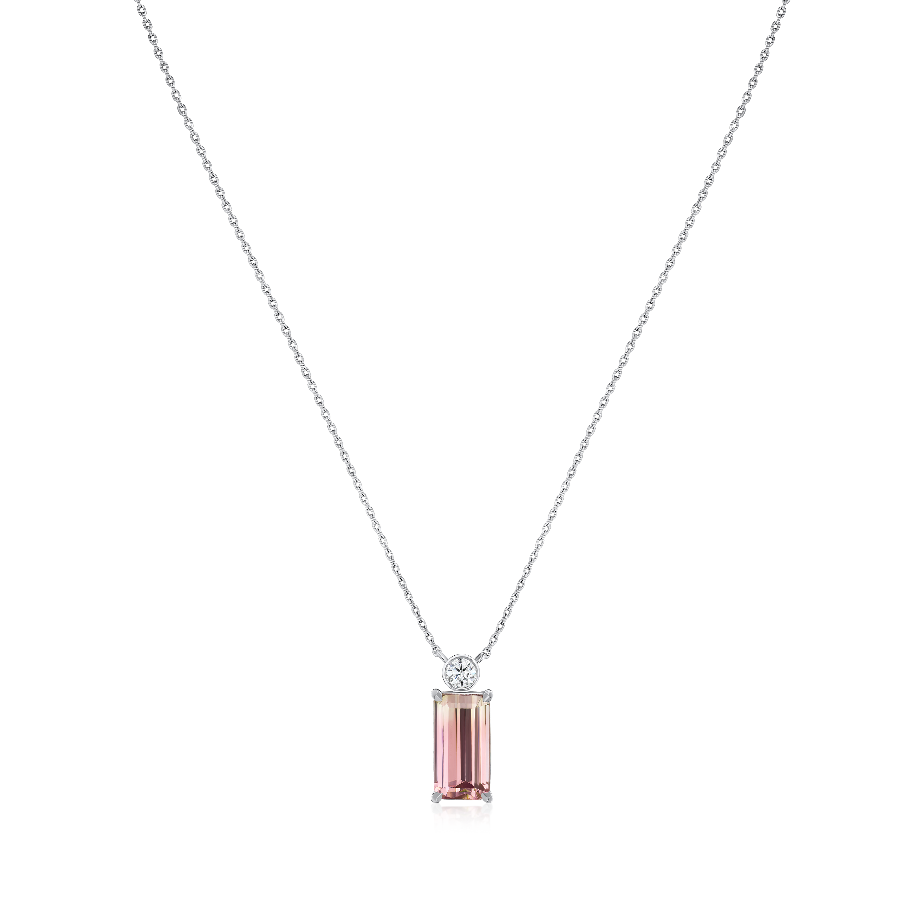 3.63cts Pink Tourmaline and Diamond Pendant
