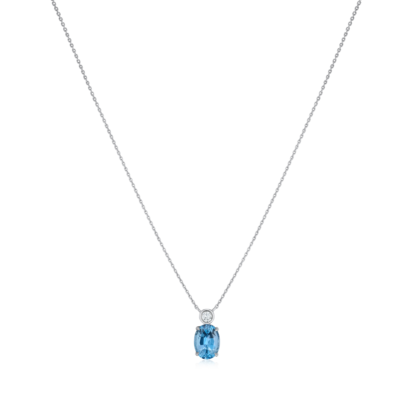 1.68cts Aquamarine and Diamond Pendant