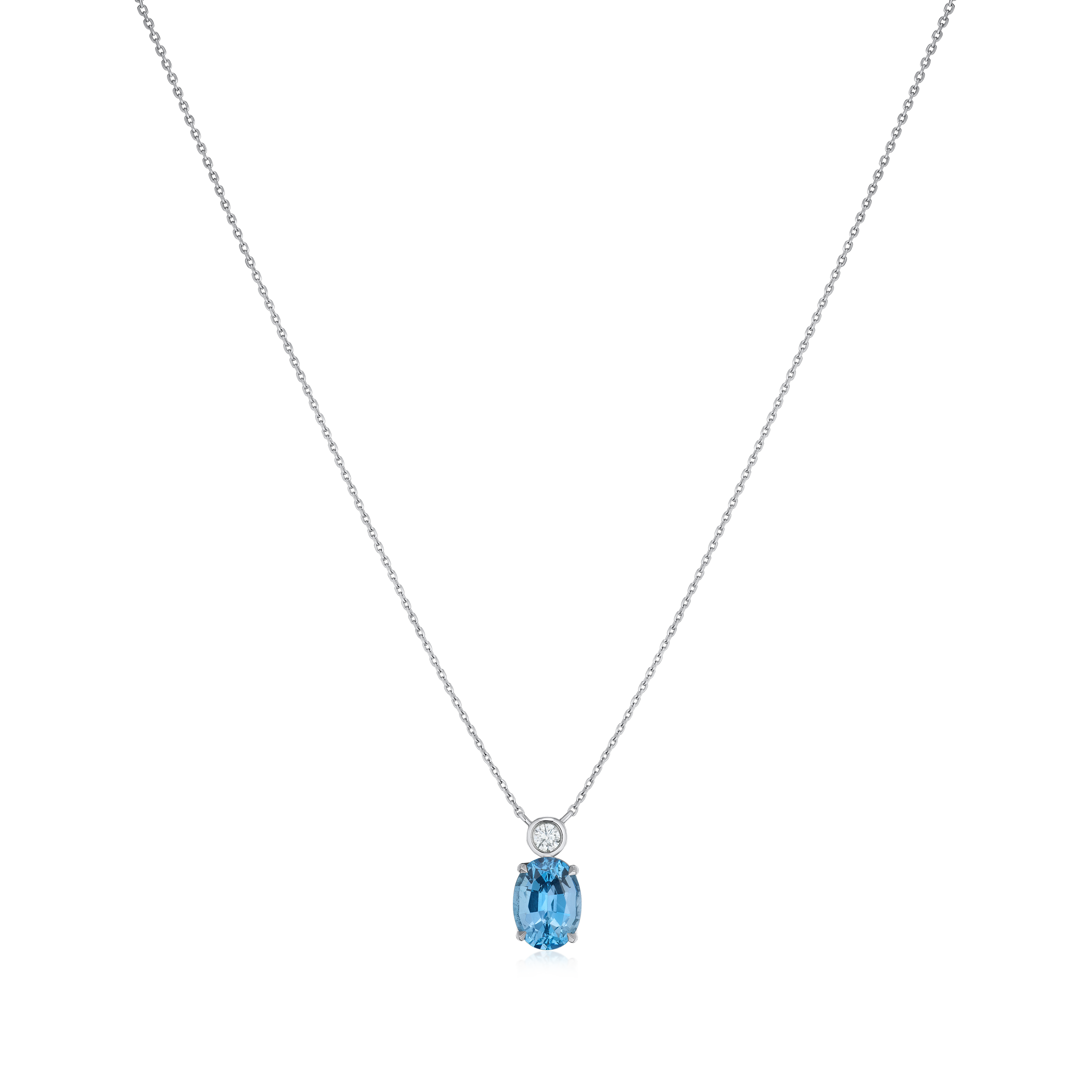 1.68cts Aquamarine and Diamond Pendant