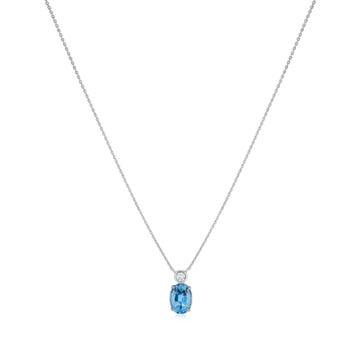 1.68cts Aquamarine and Diamond Pendant