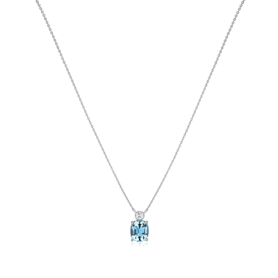 1.46cts Aquamarine and Diamond Pendant.