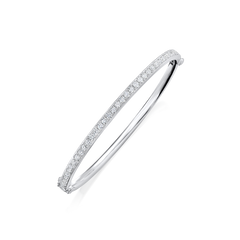 Skyline Collection Diamond Set Platinum Bangle 3mm