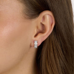 2.00cts Emerald Cut Diamond Set Earrings